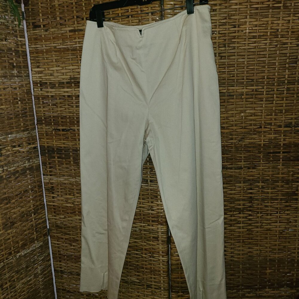VTG Randy Kemper Light Beige Crop Pants Dress Pants Size 10 USA Made 97% Cotton